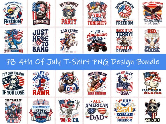78 Patriotic PNGs: Your 4th of July Design Bundle