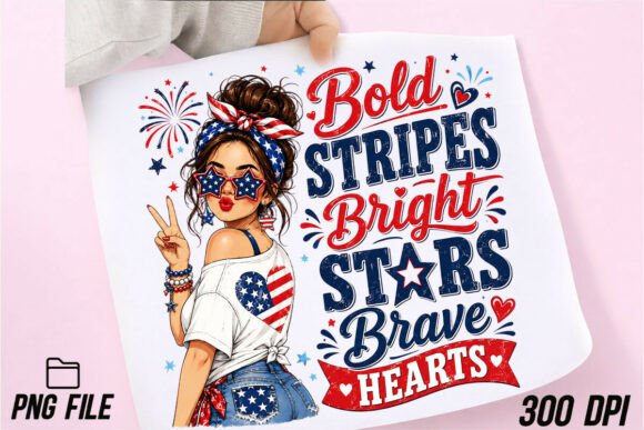 Bold Stripes Bright Stars Brave Hearts: A Versatile Design Asset