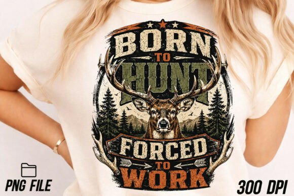 Born to Hunt PNG: A Vintage Deer Hunter Design for Modern Creators