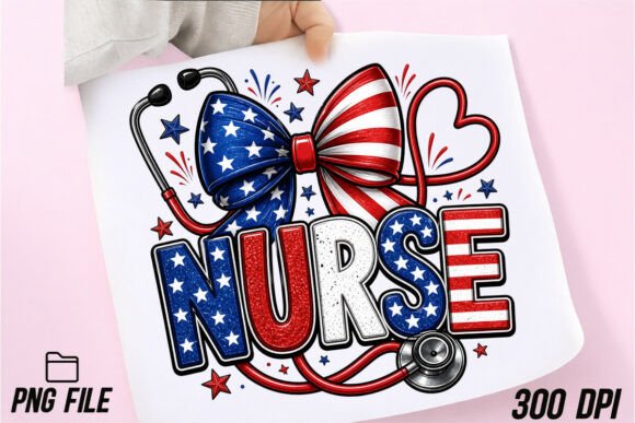 Celebrate Care: Designing with Patriotic Nurse PNG Graphics