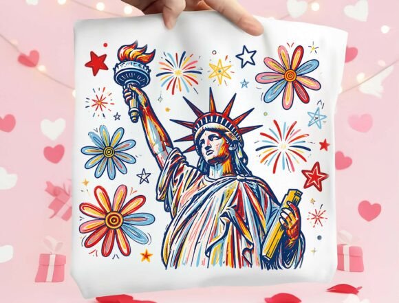 Celebrate with a Vibrant Statue of Liberty PNG Design