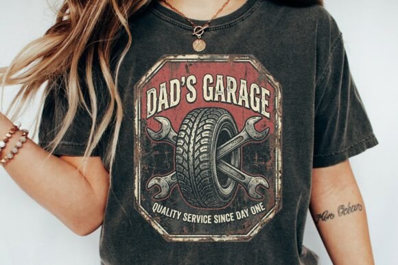 Dad's Garage Retro Tire Wrench Art: Vintage Workshop Vibes