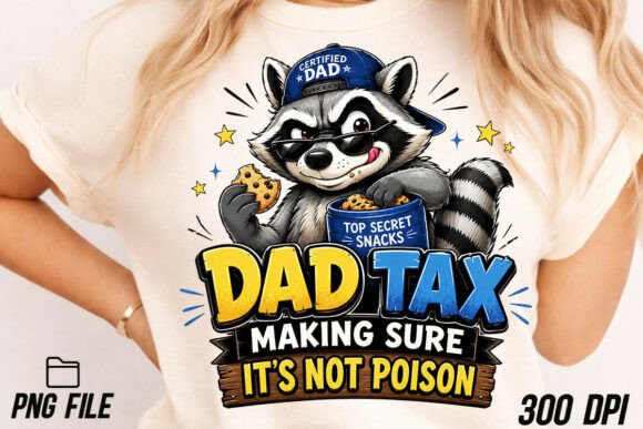 Funny Dad Tax Raccoon PNG: A Design Asset with Personality