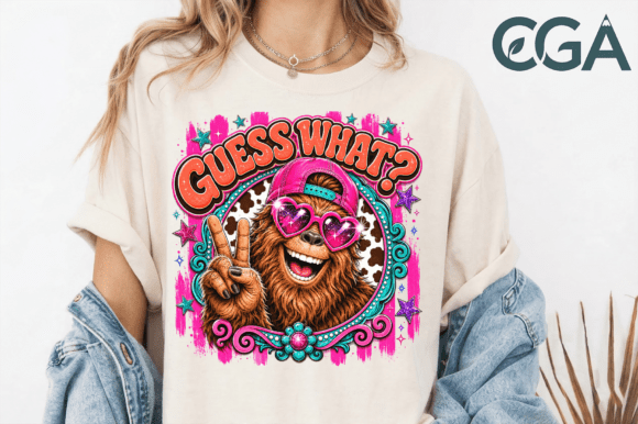 Guess What Bigfoot Cowgirl Frame Png: A Designer's Delight