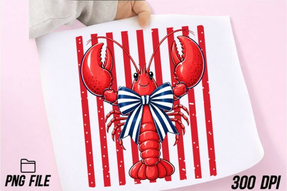 Preppy Coastal Lobster PNG: A Fresh Take on Beachy Design