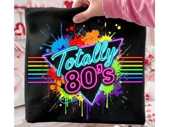 Totally 80s Retro Neon Tshirt Design: A Blast from the Past