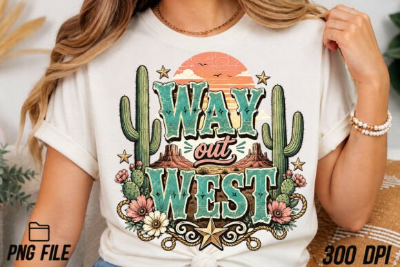 Way Out West Sublimation PNG: Your Western Design Essential