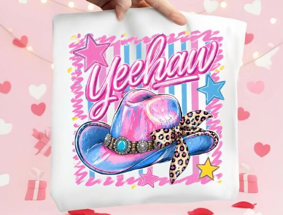 Yeehaw Pink Cowboy Hat PNG: A Bold Design Asset for Western-Chic Branding